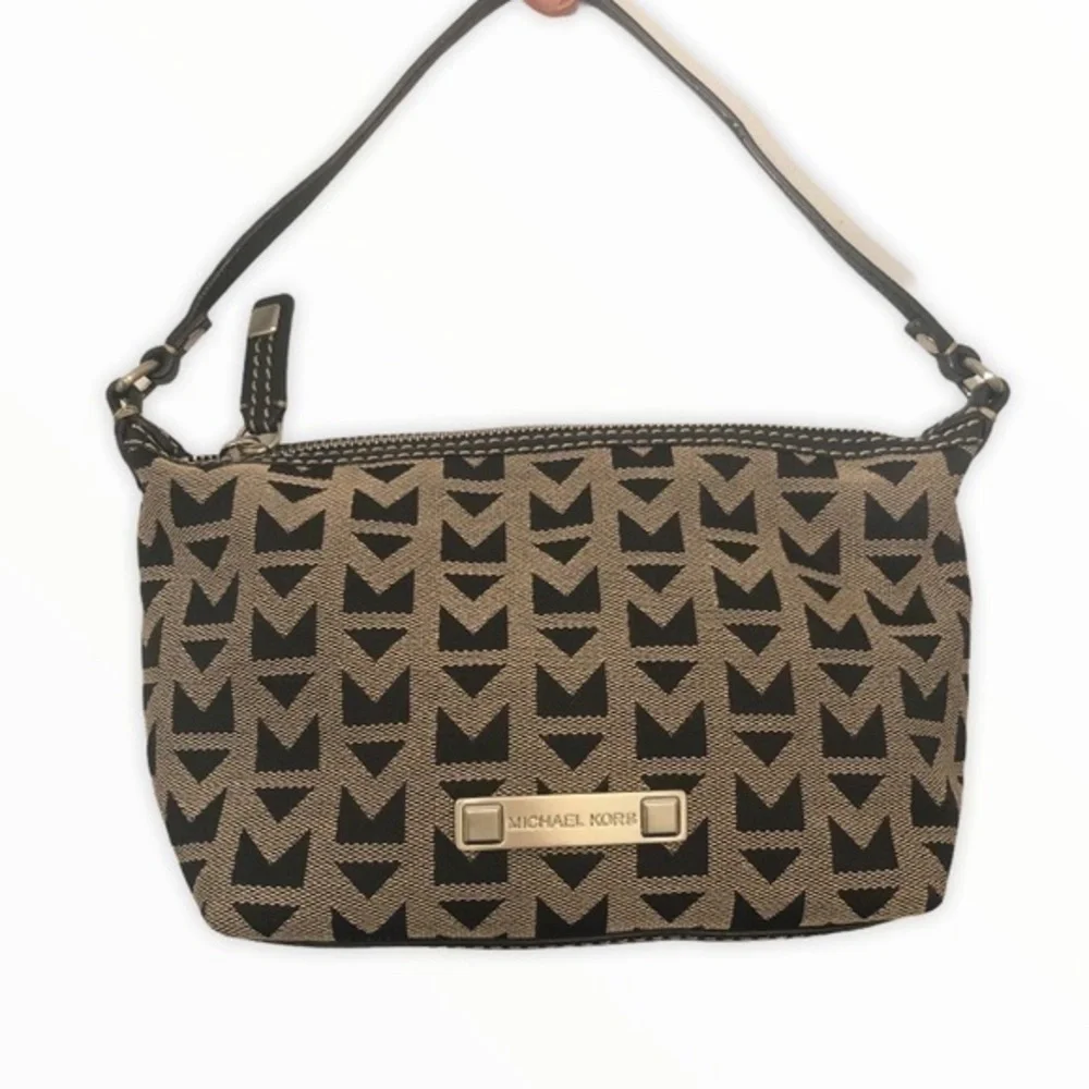 Michael Kors canvas leather mini bag baguette